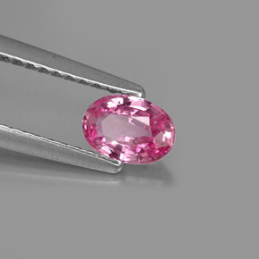0.51캐럿 천연 핑크 사파이어, 타원형 컷, 6×4.2 mm, VVS