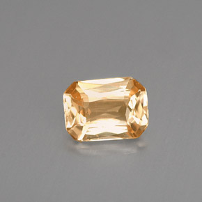 1.12캐럿 천연 라이트 오렌지 사파이어, 에메랄드 컷, 6.9×5.1 mm, VVS-VS