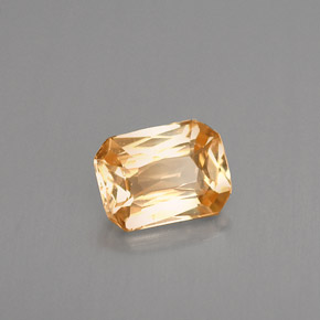 1.12캐럿 천연 라이트 오렌지 사파이어, 에메랄드 컷, 6.9×5.1 mm, VVS-VS