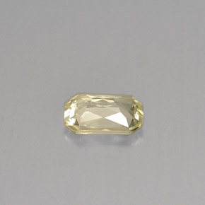 0.77캐럿 천연 라이트 옐로우 사파이어, 에메랄드 컷, 6.7×4.9 mm, VVS