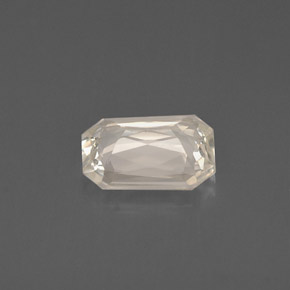 0.87캐럿 천연 노란빛 화이트 사파이어, 에메랄드 컷, 6.8×5 mm, VVS-VS