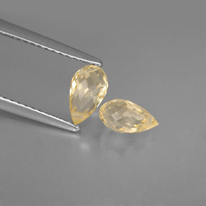 캐럿 천연 라이트 옐로우 사파이어 보석, 브리올레트, 6.5×3.9 mm, VVS