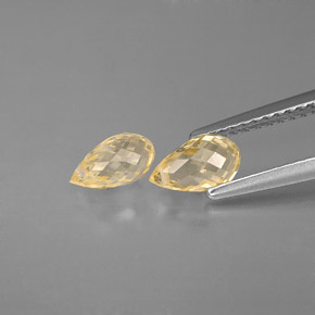 캐럿 천연 라이트 옐로우 사파이어 보석, 브리올레트, 6.5×3.9 mm, VVS