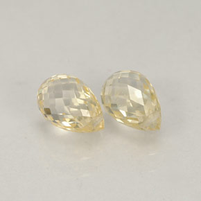 캐럿 천연 라이트 옐로우 사파이어 보석, 브리올레트, 6.1×4.3 mm, VVS