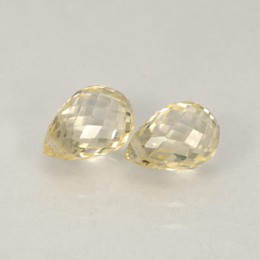 캐럿 천연 라이트 옐로우 사파이어 보석, 브리올레트, 6.1×4.3 mm, VVS