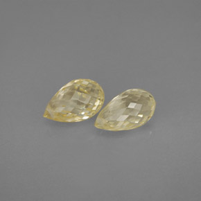 캐럿 천연 라이트 옐로우 사파이어 보석, 브리올레트, 7.2×4.6 mm, VVS-VS