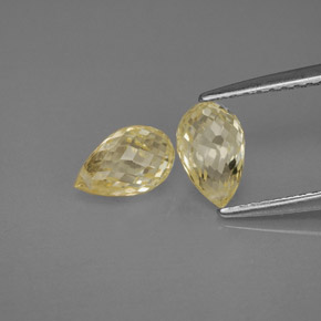 캐럿 천연 라이트 옐로우 사파이어 보석, 브리올레트, 7.2×4.6 mm, VVS-VS