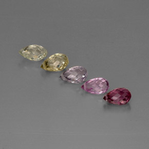 캐럿 천연 멀티컬러 사파이어 보석, 브리올레트, 6.4×3.9 mm, VVS