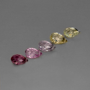 캐럿 천연 멀티컬러 사파이어 보석, 브리올레트, 6.4×3.9 mm, VVS