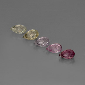 캐럿 천연 멀티컬러 사파이어 보석, 브리올레트, 6.4×3.9 mm, VVS