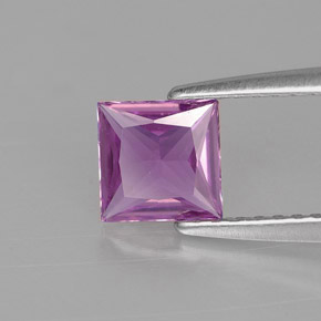 0.71캐럿 천연 핑크빛 바이올렛 사파이어, 스퀘어, 5.4×5.4 mm, VVS