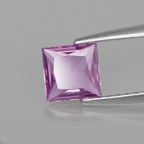 0.71캐럿 천연 핑크빛 바이올렛 사파이어, 스퀘어, 5.4×5.4 mm, VVS