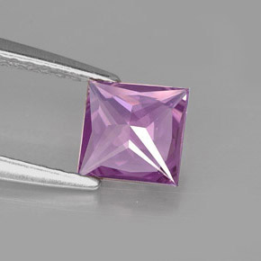 0.71캐럿 천연 핑크빛 바이올렛 사파이어, 스퀘어, 5.4×5.4 mm, VVS