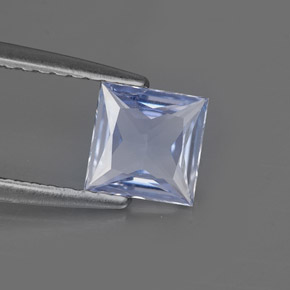 0.74캐럿 천연 라이트 블루 사파이어, 스퀘어, 5.5×5.5 mm, VVS