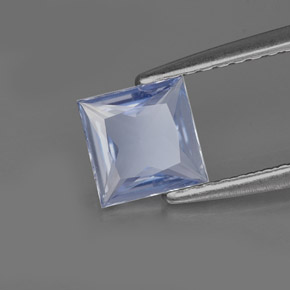 0.74캐럿 천연 라이트 블루 사파이어, 스퀘어, 5.5×5.5 mm, VVS