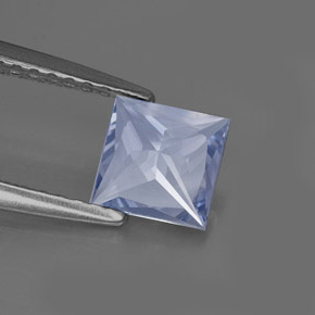 0.74캐럿 천연 라이트 블루 사파이어, 스퀘어, 5.5×5.5 mm, VVS