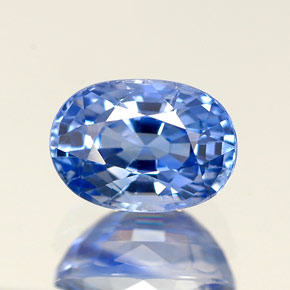 1.34캐럿 천연 라이트 블루 사파이어, 타원형 컷, 7×5 mm, VVS