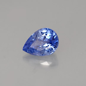 0.98캐럿 천연 콘플라워 블루 사파이어, 배 모양, 6.9×5 mm, VVS