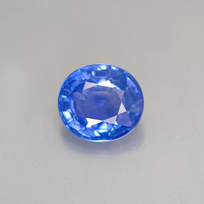 1.30캐럿 천연 콘플라워 블루 사파이어, 타원형 컷, 6.8×6.2 mm, VS