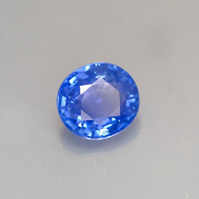 1.30캐럿 천연 콘플라워 블루 사파이어, 타원형 컷, 6.8×6.2 mm, VS