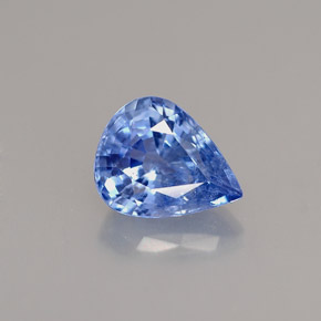 1.51캐럿 천연 라이트 블루 사파이어, 배 모양, 7.9×6.3 mm, VS-SI