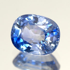 1.32캐럿 천연 라이트 블루 사파이어, 쿠션 컷, 6.8×5.5 mm, VVS-VS