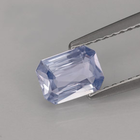 0.77캐럿 천연 라이트 바이올렛 사파이어, 에메랄드 컷, 6.5×4.9 mm, VS-SI
