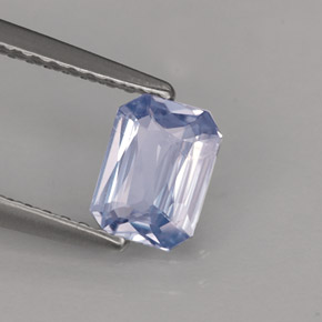 0.77캐럿 천연 라이트 바이올렛 사파이어, 에메랄드 컷, 6.5×4.9 mm, VS-SI