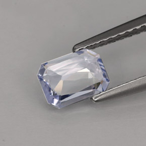 0.77캐럿 천연 라이트 바이올렛 사파이어, 에메랄드 컷, 6.5×4.9 mm, VS-SI