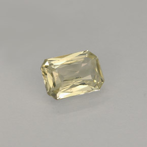 0.90캐럿 천연 라이트 옐로우 사파이어, 에메랄드 컷, 6.8×4.9 mm, VS-SI