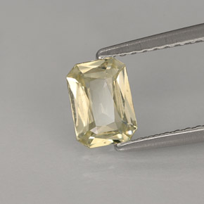 0.90캐럿 천연 라이트 옐로우 사파이어, 에메랄드 컷, 6.8×4.9 mm, VS-SI