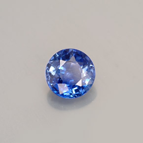 0.93캐럿 천연 콘플라워 블루 사파이어, 라운드 컷, 5.80 mm, VS