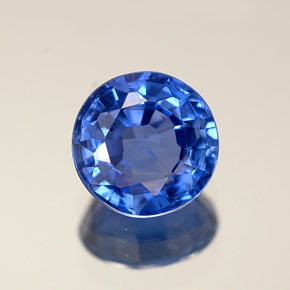 0.99캐럿 천연 콘플라워 블루 사파이어, 라운드 컷, 5.85 mm, VS