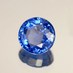 0.99캐럿 천연 콘플라워 블루 사파이어, 라운드 컷, 5.85 mm, VS