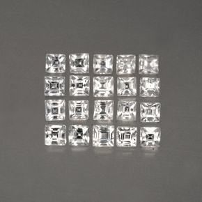 캐럿 천연 화이트 사파이어 보석, 스퀘어, 2.1×2.1 mm, VVS-VS