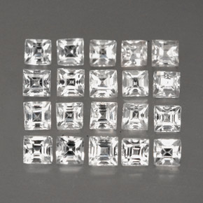 캐럿 천연 화이트 사파이어 보석, 스퀘어, 2.1×2.1 mm, VVS-VS