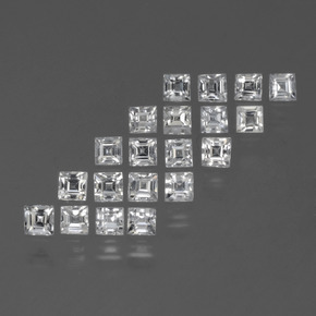 1.80캐럿 천연 화이트 사파이어 보석, 스퀘어, 2.3×2.2 mm, VVS-VS