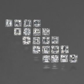 1.80캐럿 천연 화이트 사파이어 보석, 스퀘어, 2.3×2.2 mm, VVS-VS