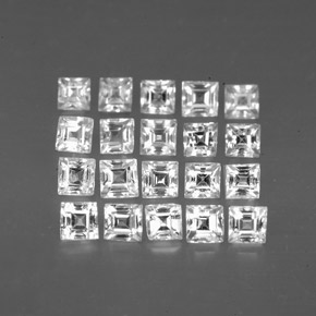 캐럿 천연 화이트 사파이어 보석, 스퀘어, 2.2×2.2 mm, VVS-VS