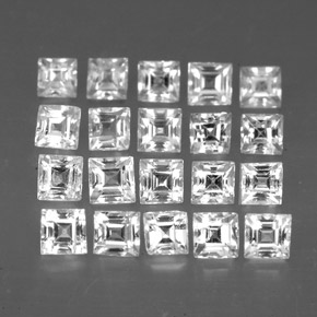 캐럿 천연 화이트 사파이어 보석, 스퀘어, 2.2×2.2 mm, VVS-VS