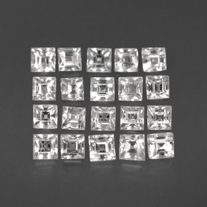 캐럿 천연 화이트 사파이어 보석, 스퀘어, 2.3×2.3 mm, VVS-VS