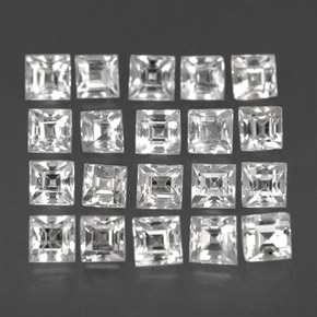 캐럿 천연 화이트 사파이어 보석, 스퀘어, 2.3×2.3 mm, VVS-VS