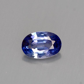 0.52캐럿 천연 푸르스름한 바이올렛 사파이어, 타원형 컷, 6×4 mm, VVS