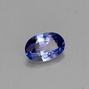 0.52캐럿 천연 푸르스름한 바이올렛 사파이어, 타원형 컷, 6×4 mm, VVS