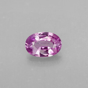0.57캐럿 천연 핑크빛 퍼플 사파이어, 타원형 컷, 6.1×4.2 mm, VVS-VS