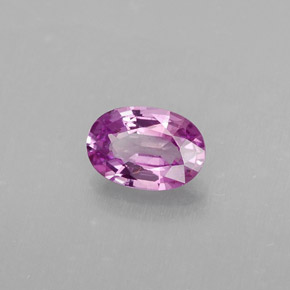 0.57캐럿 천연 핑크빛 퍼플 사파이어, 타원형 컷, 6.1×4.2 mm, VVS-VS