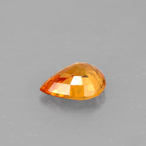 0.59캐럿 천연 만다린 오렌지 사파이어, 배 모양, 6.2×4.7 mm, VVS