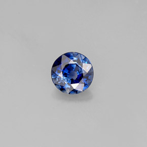 0.55캐럿 천연 블루 사파이어, 라운드 컷, 4.96 mm, VS
