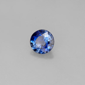 0.55캐럿 천연 블루 사파이어, 라운드 컷, 4.96 mm, VS