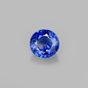 0.60캐럿 천연 블루 사파이어, 라운드 컷, 4.86 mm, VS-SI